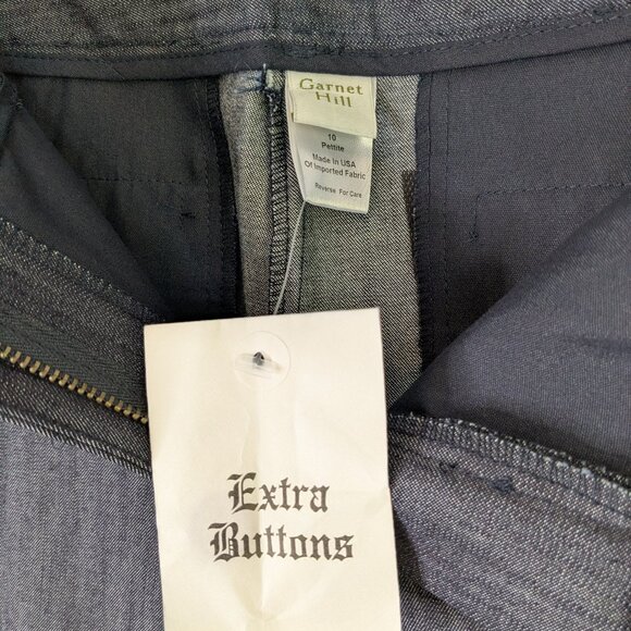 Garnet Hill NWOT Denim Cotton Wide Leg Trouser Pants Jeans Size 10 Petite Modern - Picture 2 of 10